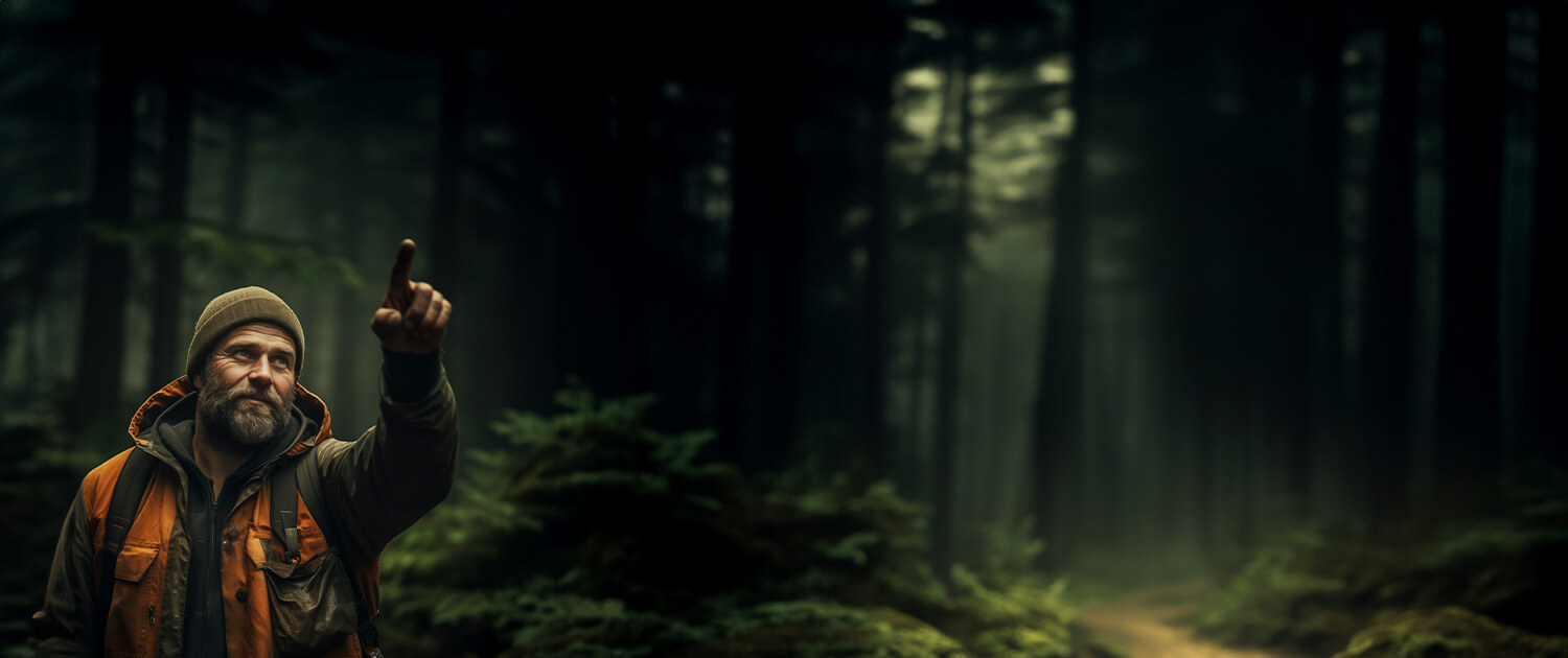 Forstarbeiter im Wald
